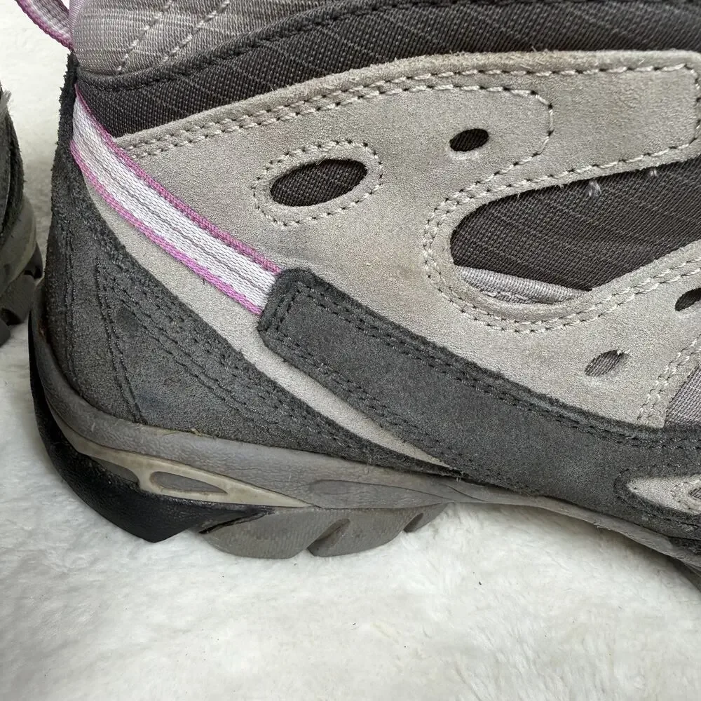 Asolo Women’s Waterproof Hiking Boots Gray Pink Vibrant Mid Ankle Size 9